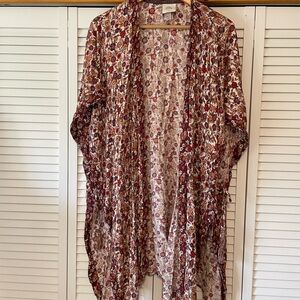 Knox Rose Multicolor Floral Open Front Top